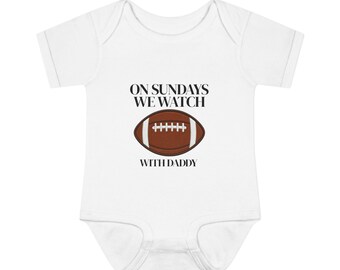Sunday Football baby onesie, Infant Baby Rib Bodysuit| toddler undershirt. Daddy daughter, father son, gift. Baby shower present