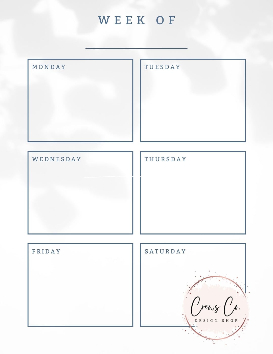 Minimalist Weekly Planner Template, Digital Download, Simple Design - Etsy