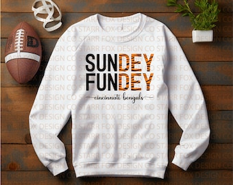 SunDey FunDey SVG and PNG - Cincinnati Football - Bengals svg and png