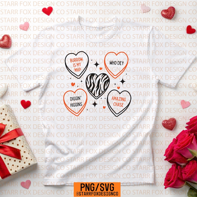 Cincinnati Football Valentine SVG and PNG - Who Dey Valentine - Bengals svg and png image 1