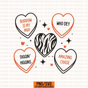 Cincinnati Football Valentine SVG and PNG - Who Dey Valentine - Bengals svg and png image 2