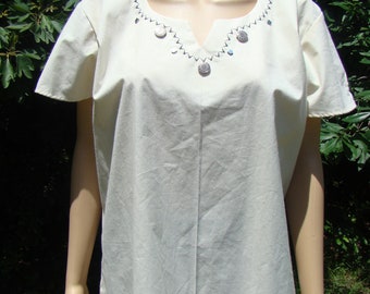 Handmade Embroidered TUNIC by T-COTTON. 100% natural cotton fabric