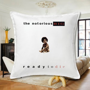 The Notorious BIG Ready To Die Album Cover Art White Baseball Jersey
