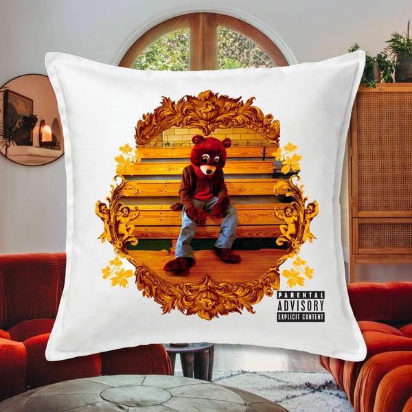 Yeezy Hip Hop Kanye West Printed Throw Pillow Cover College Dropout - 20 x 20 Inch Cushion Cover Yeezy Album Art