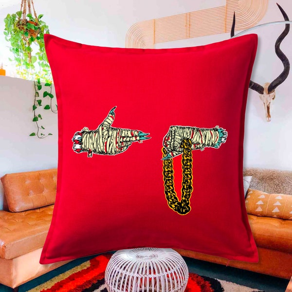 RTJ Hip Hop Printed Throw Pillow Cover Run The Jewels - 20 x 20 Inch Cushion Cover Album Artwork