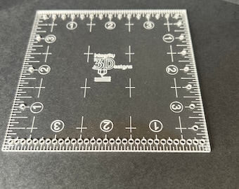 4" square ruler for quilting, sewing, patchwork, bag making, boxing corners.