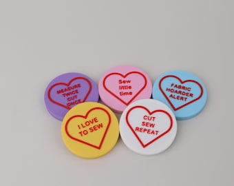 Conversation Heart Fabric Weights, Steel Filled, Funny Sayings Set