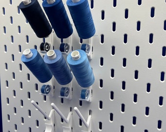 IKEA SKADIS Compatible Spool Holder with Bobbin - White (Pack of 5)