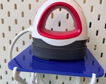 Acrylic Pegboard Shelf | Crafting Iron Holder with Cable Storage