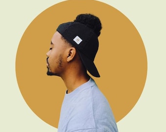 PINEAPPLE CAP Satin Lined Cap - Ponytail Baseball Cap -High Ponytail - Pony Cap -Adjustable Ponytail Hat - Black cap - Black hat- Curl Cap