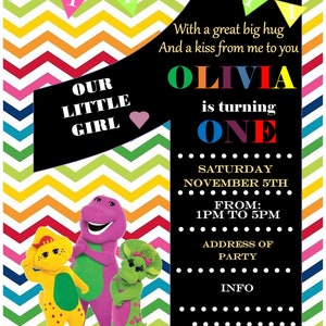 Barney Inspired Invitation