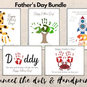 Father&#39;s Day Personalized and Handmade Art for Dad | Connect-the-Dots and Hand print Art | DIY Art for  Kids Baby Toddler | Father/Dad Craft