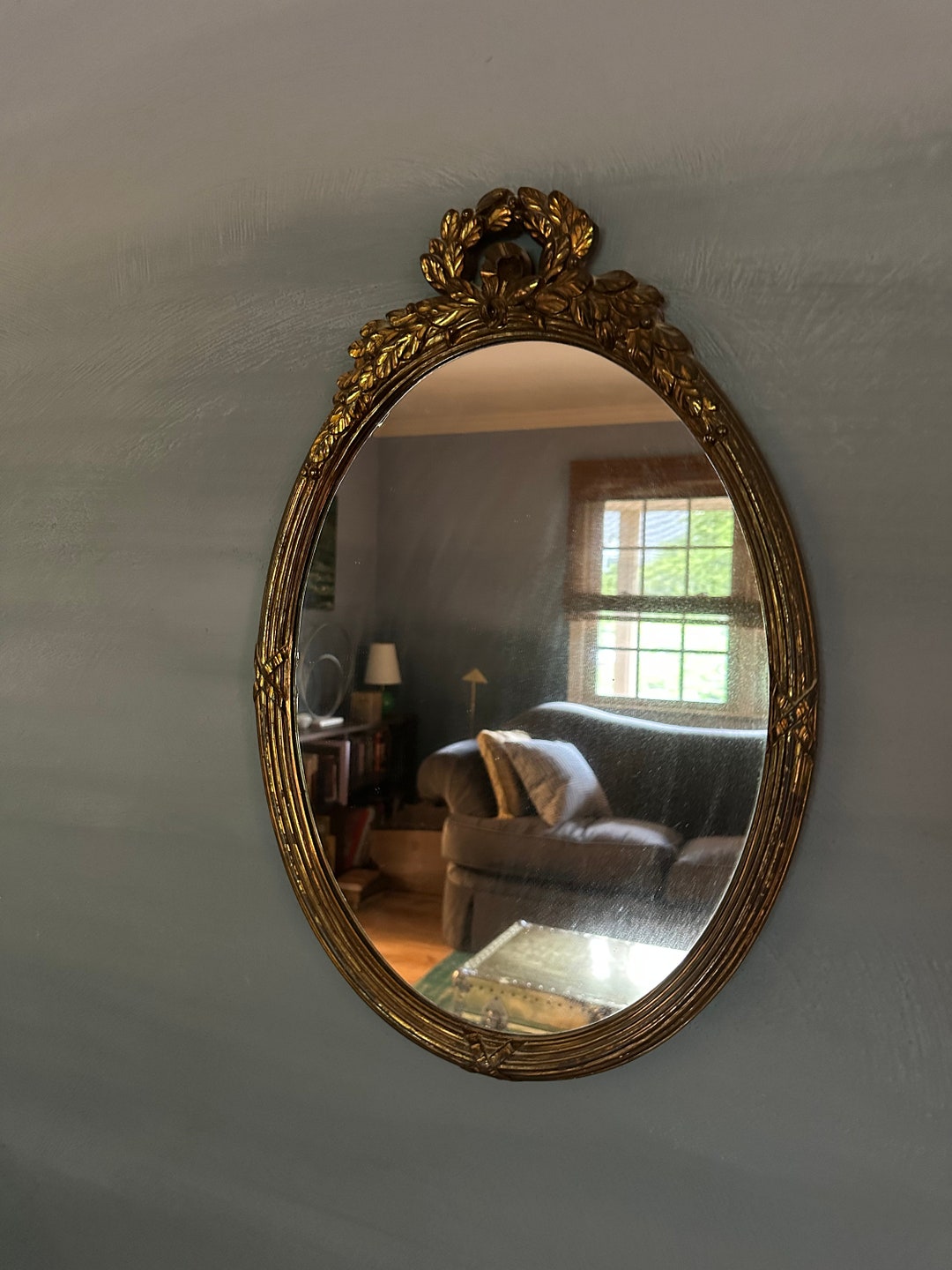 Vintage Oval Ornate Mirror - Etsy