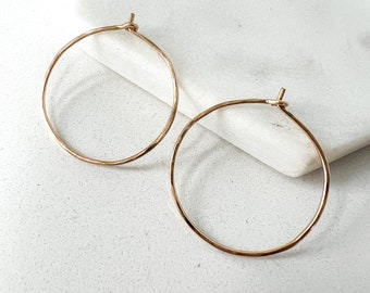 Round hoop earrings, gold filled hoops, minimalist earrings, everyday earrings, 14k gold filled hoop earrings