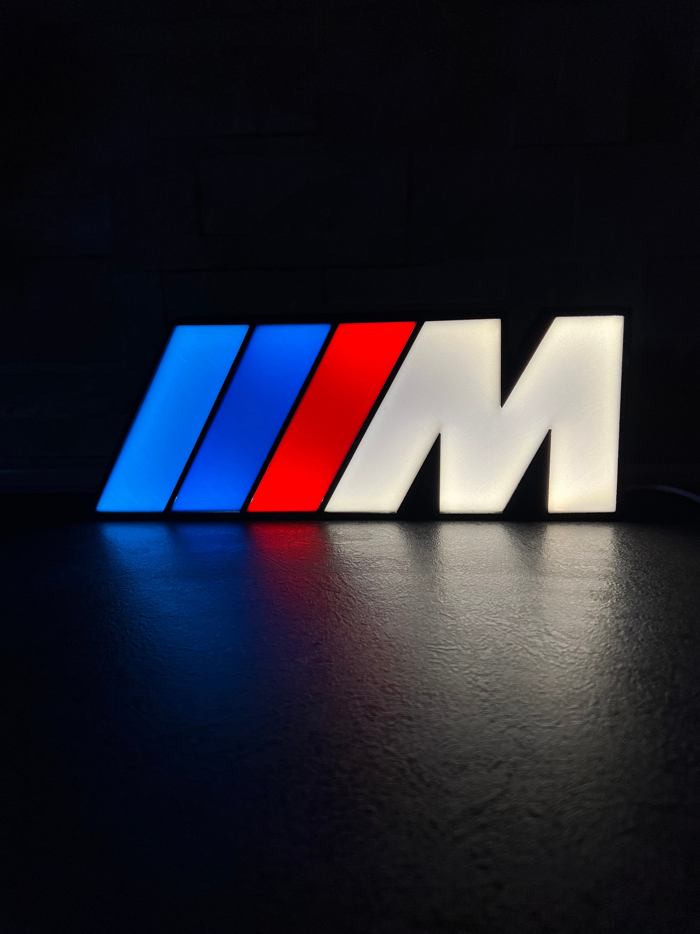 Bmw Performance icon M Power logo Led lamp sport usb 5w sign car sign lamp  plaque garage box illuminated print 3D writing fan art 1 2