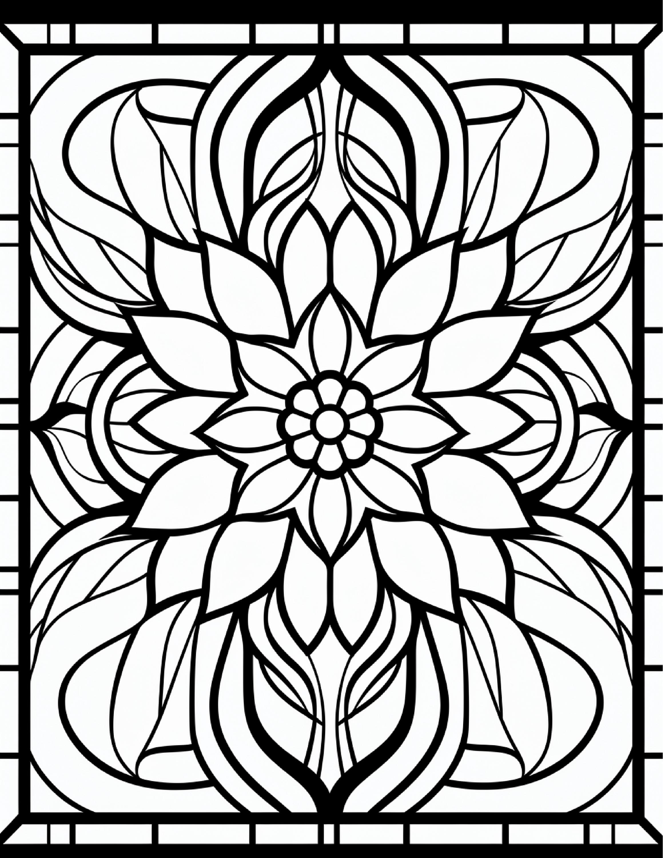 40 Printable Stained Glass Mandala Coloring Pages for Adults & Kids ...