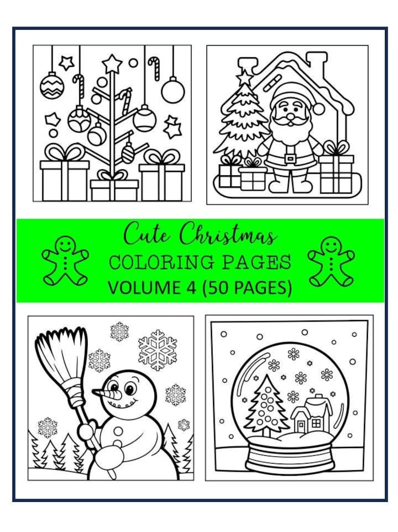 Printable CUTE CHRISTMAS Coloring Pages VOL 4 50 Pages Included