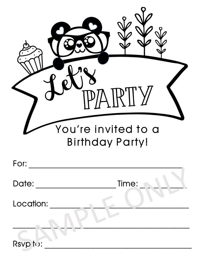 INSTANT DOWNLOAD Printable Fill-in Birthday Invitation Panda Let's Party - Etsy instant-download-printable-fill-in-birthday-invitation-panda-let-s-party-etsy