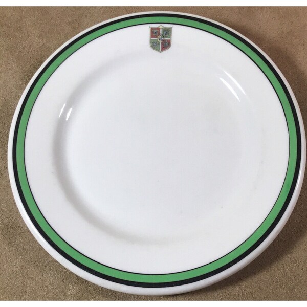 Vintage Syracuse China 5.5” Restaurant Ware Plate With Crest Top Stamp/stripes