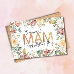 Mam Mother's Day Card. Floral Illustration Mother's Day Card. Card for Mam.