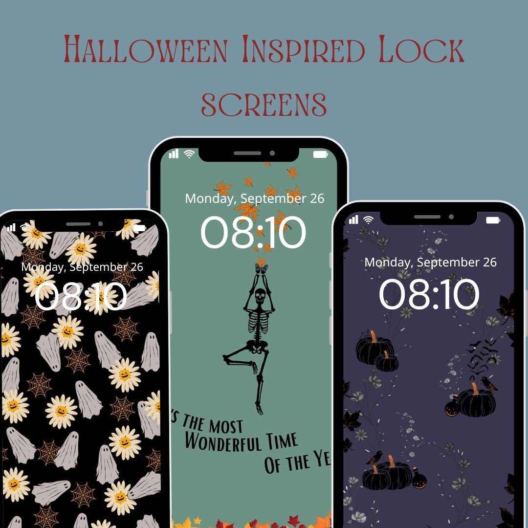 Halloween Lockscreen Lockscreen Bundle Wallpaper Digital - Etsy