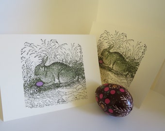 Easter bunny, rabbit note cards, vintage print on A2 ivory notecards. 8 cards with matching envelopes.