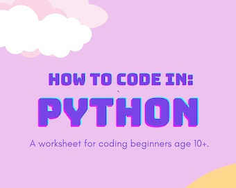 Feuille de travail/feuille de tâches de codage pour enfants Python