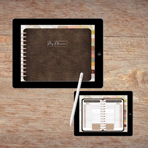 2022 Digital Planner * Brown Leather & Rose Gold*