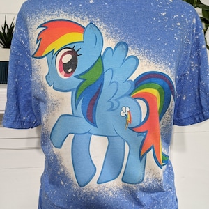 My little pony bleached shirt, Pony Rainbow Dash Bleached T-shirt, 80's Bleached Tee MLP Tee