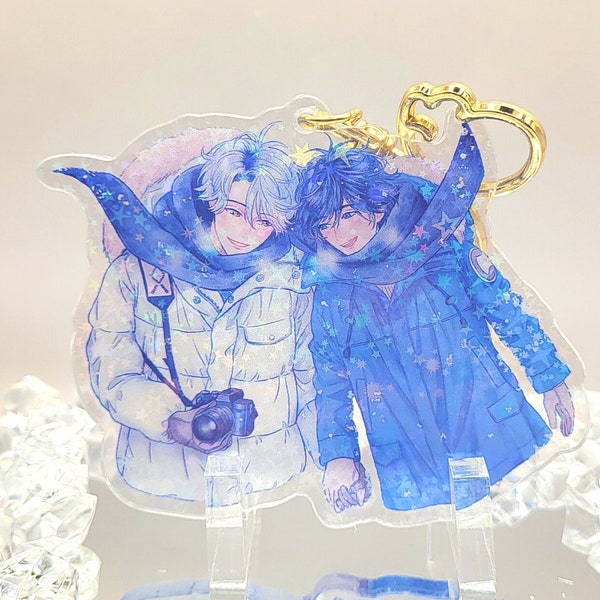 Snow Fairy BL | Haruki & Narumi | Starry Holographic Acrylic Keychain | Anime Manga| Yaoi | Boys Love | Yuki no Yousei | Double-sided 3 inch