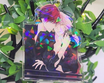 Gioco terapeutico BL / Minato Mito e Shizuma Ikushima / Portachiavi olografico in acrilico / Doppio lato 3 pollici / Anime Manga / Yaoi Boys Love / Ciondolo