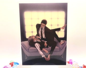 Zwitschernde Vögel fliegen nie BL | Yashiro & Doumeki Chikara | Saezuru Tori wa Habatakanai | Acryl Aufsteller Doppelseitig 15cm | Yaoi Anime Manga