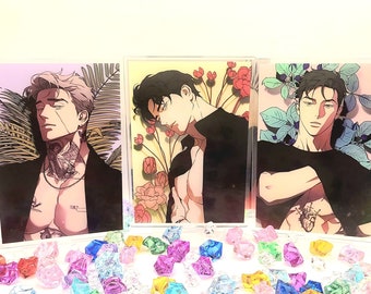 Nat zand BL | Jo x Ian x TJ | Acryl standaard | Standee | Anime | Manhwa | Yaoi | Jongens houden van | Dubbelzijdig | 15 cm