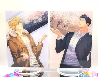 Dangerous Convenience Store BL | Yeo Euijoon & Bum Geonwoo | Acrylic Stand | Standee | Anime | Manhwa | Yaoi | Boys Love | Double-sided 15cm