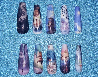 Chihiro & Haku Press on Nails | Acrylic Nails | Anime | Water Set