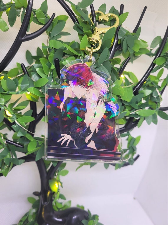 Therapy Game BL | Minato Mito & Shizuma Ikushima | Holographic Acrylic Keychain | Double-sided 3 inch | Anime Manga | Yaoi Boys Love | Charm