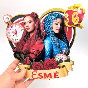 Descendants Cake Topper Descendants:the rise of red Birthday Party Decorations Personalized Red Cake Topper red Kids Theme Party Descendants