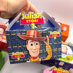 Toy Story Box Personalized Toy Story Gable favor box Toy Story Party decorations Toy Story candy or treat bags Woody Buzz Lightyear Jessie