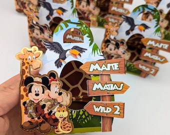 Mickey Safari Kinder egg box Minnie Safari party decorations Personalized kinder egg favor Mickey Minnie kinder Joy bag Chocolate egg box