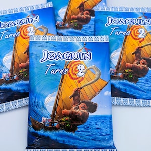 Maui Party/Moana Party Favors/Personalized party favor/Maui from Moana personalized bag of chips/Maui party decoration/Repacked bag of chips