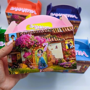 Encanto Favor Box/Family Madrigal/Personalized Encanto Gable favor box/Encanto Party decorations/Encanto candy or treat bags/Mirabel Madriga