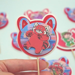 Turning Red cupcake toppers/Turning Red party decorations/Turning Red party supplies/Turning Red Birthday/Disney&#39;s Turning Red Cupcake