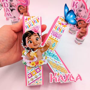 Moana 3D Letter/Baby Moana birthday party decorations/Moana baby custom 3d letter/Moana party/Moana party decor/Disney&#39;s Birthday Moana