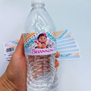 Moana Wasserflaschenetikett/Baby Moana Geburtstagsparty Dekoration/Moana Baby Wasserflaschenverpackung/Personalisierte Moana Partyetiketten/Partyzubehör