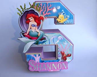 Little Mermaid 3D Letter Little Mermaid Birthday Party Decoration Personalized 3D Letter Little Mermaid Party Little Mermaid PartyDecoration