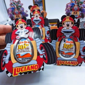 Mickey Roadster Racers Kinder egg box/Mickey party decorations/Personalized kinder egg favor/Mickey Mouse kinder Joy bag/chocolate egg box