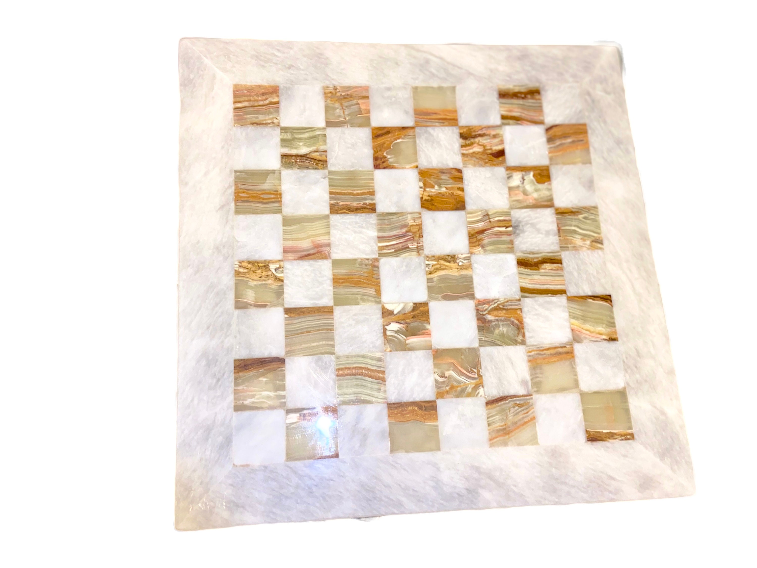 Premium Marble Checkers Board With Marble Pieces Handcrafted - Etsy