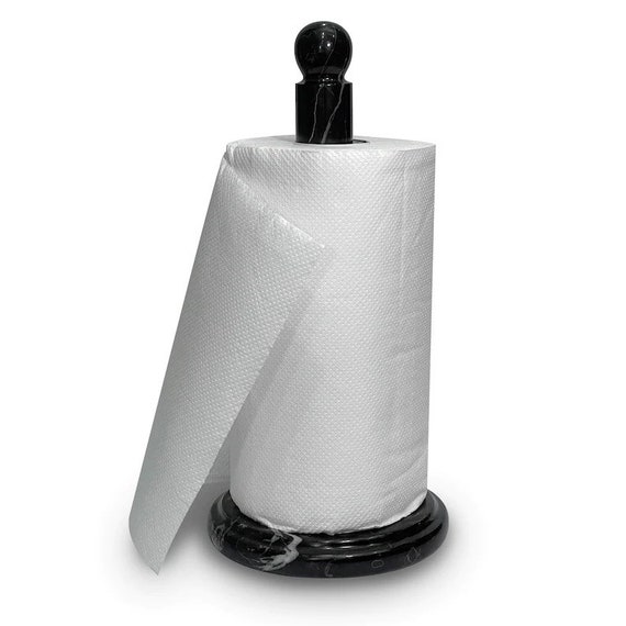 Black Marble Paper Towel Holder Handmade Towel Holder Stand for