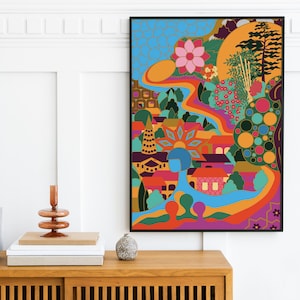 Illustration colorée de Toulouse imprimée sur papier pour la décoration