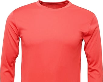 100% Polyester Long Sleeve Bright Neon Adult Blank Shirts, Long Sleeve T-Shirt, Colored Blanks, Unisex Blank, Screen Print Blanks